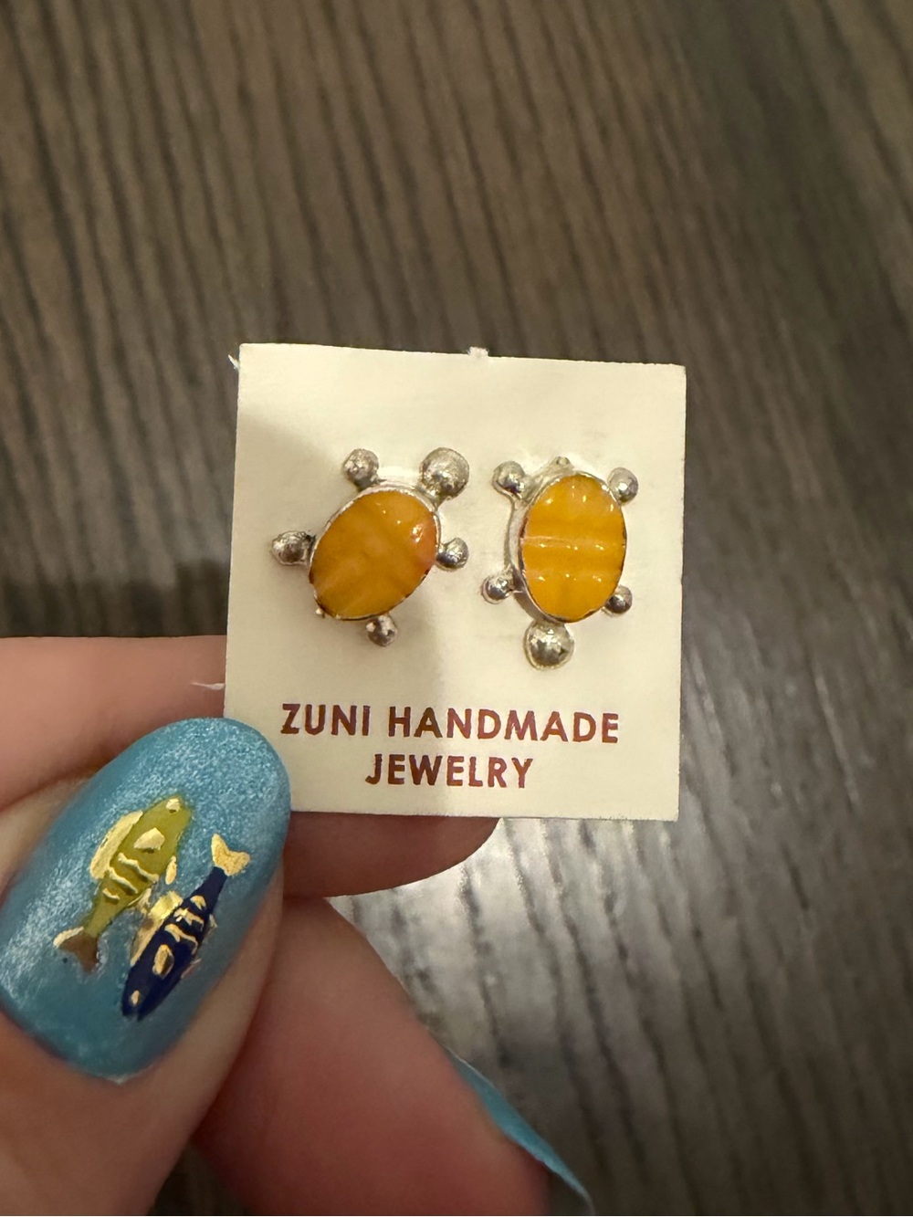 Zuni Handmade Silver Turtle Stud Earrings